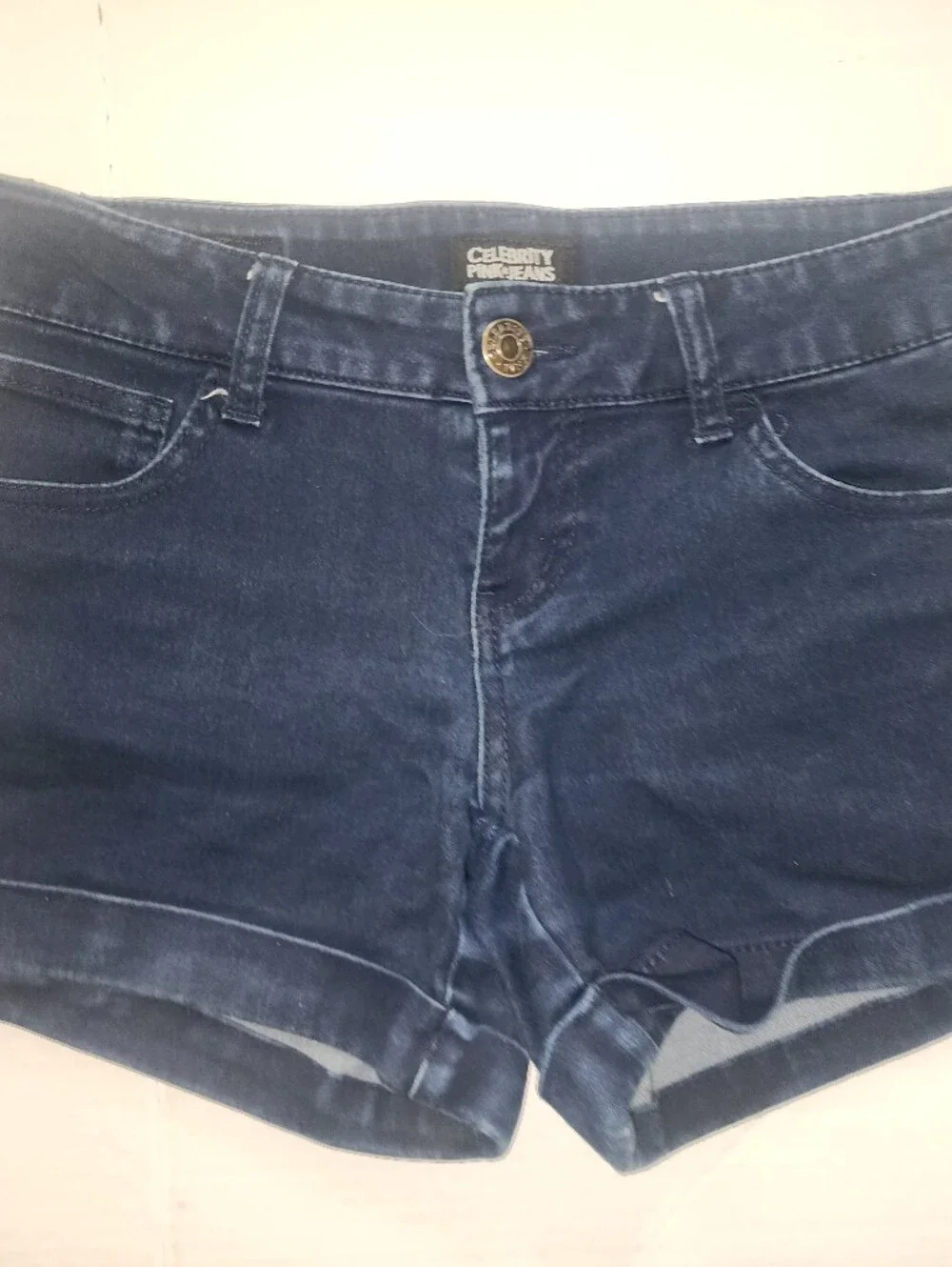 Celebrity Pink Dark Blue Denim Shorts